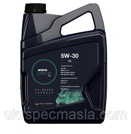 Моторна олива AVISTA pace EVO C3 SAE 5W-30, кан 5л, фото 1