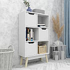 Стелаж для дому W17 на дерев'яних ніжках. Полиця для книг етажерка, поличний стелаж книжкова шафа