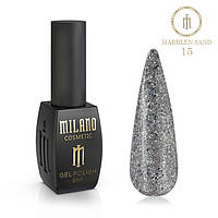 Гель-лак со светлым и темным конфетти Мраморный песок Milano 8ml Marblen sand №15 красивый маникюр