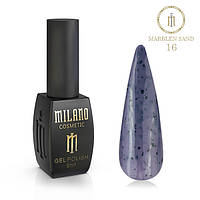 Гель-лак со светлым и темным конфетти Мраморный песок Milano 8ml Marblen sand №16 красивый маникюр