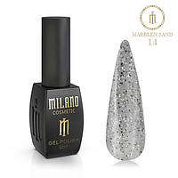 Гель-лак со светлым и темным конфетти Мраморный песок Milano 8ml Marblen sand №14 красивый маникюр