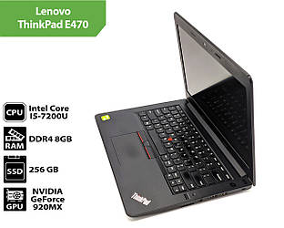 Ноутбук Lenovo ThinkPad E470 (14.0"(1920x1080) / Intel Core I5-7200U / 8Gb / SSD 256Gb /NVIDIA GeForce 920MX )