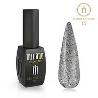 Гель-лак со светлым и темным конфетти Мраморный песок Milano 8ml Marblen sand №12 красивый маникюр