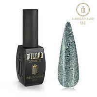 Гель-лак со светлым и темным конфетти Мраморный песок Milano 8ml Marblen sand №04 красивый маникюр