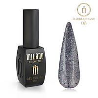 Гель-лак со светлым и темным конфетти Мраморный песок Milano 8ml Marblen sand №05 красивый маникюр