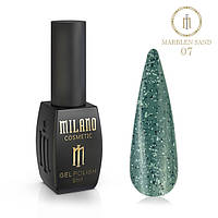 Гель-лак со светлым и темным конфетти Мраморный песок Milano 8ml Marblen sand №07 красивый маникюр