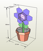PaperKhan конструктор из картона 3D цветок растение Паперкрафт Papercraft набор для творчества игрушка оригами