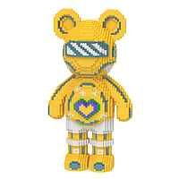 Светящийся конструктор Magic Blocks в виде мишки Bearbrick Цвет: Жёлтый 50 см