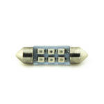 Автомобильная лампа подсветки салона, номера  12V AC (C5W) 6SMD 3528 36мм СИНИЙ