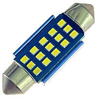 Автомобільна лампа підсвічування салону, номери 12V AC (C5W) 15SMD 2016 36мм обманка БІЛИЙ