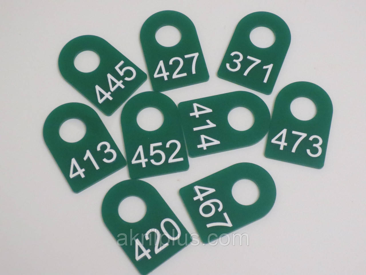 Номерки для гардероба з гравіюванням нумерації зелені 60*40 мм, фото 1