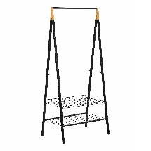 Пілогова стійка для одягу з полицями Casa Si Garment Rack (Bamboo Black), фото 2