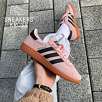 Женские кроссовки Adidas Spezial Handball Pink Black, Кроссовки Адидас Хэндболл розовые