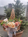 Великодній кошик  з ручкою змійкою + прикраса, фото 2