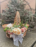 Великодній кошик  з ручкою змійкою + прикраса, фото 7