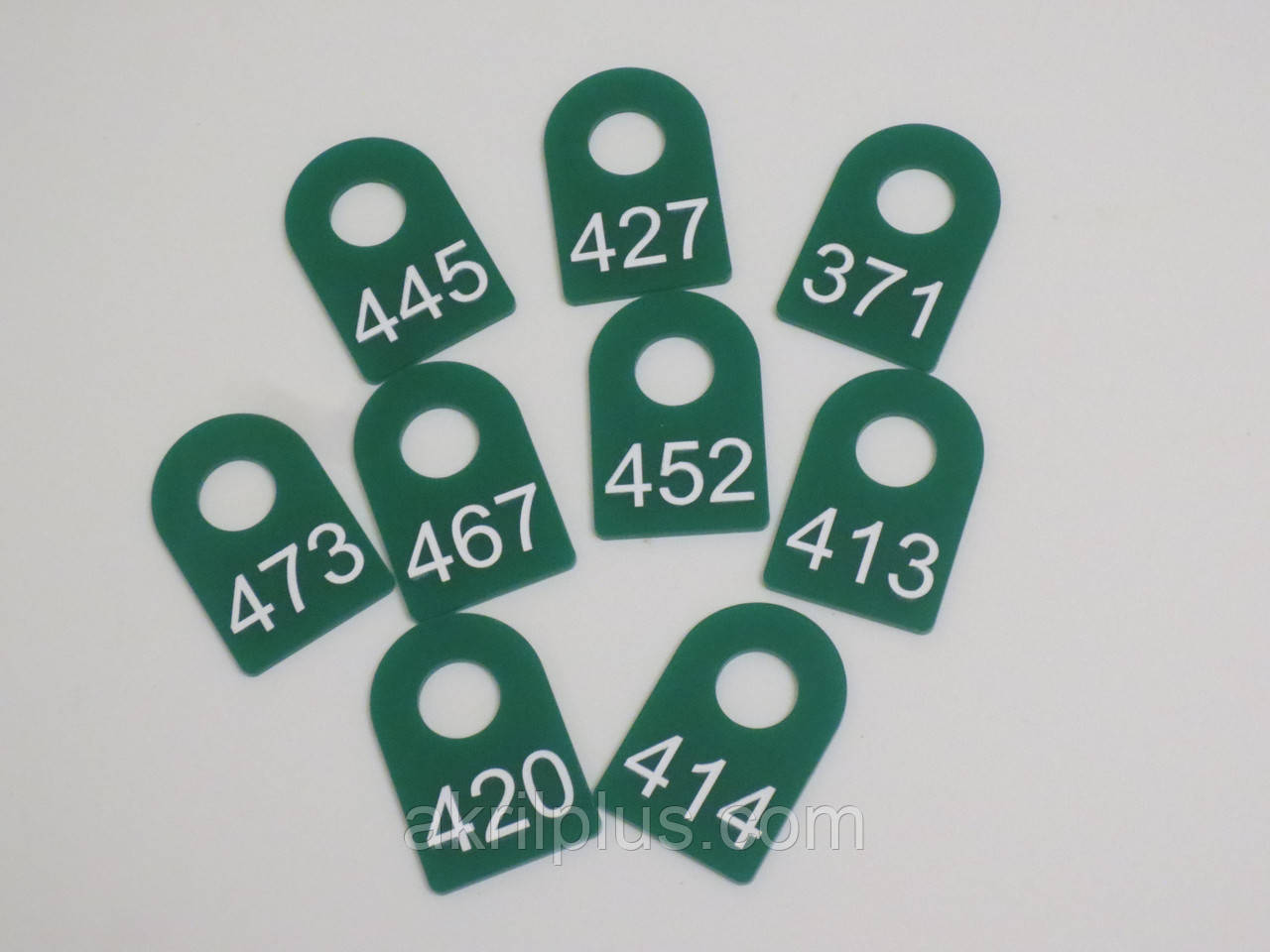 Номерки для гардероба с гравировкой нумерации зеленые 60*40 мм - фото 3 - id-p2113546653