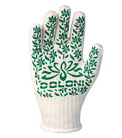 Doloni перчатки рабочие защитные трикотажные с ПВХ рисунком, размер 9, Садовые 620