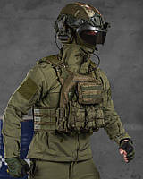 Комплект плитоноска з підсумками хакі, плитоноска для військових кишень під камербанди, плитоноска olive al341