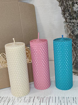 Набір декоративних натуральних свічок із вощини №5, 3шт./набір