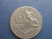 Монета квотер 25 центов США 1976 D 200 лет независимости барабанщик
