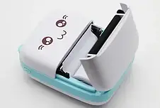 Портативний термопринтер Bambi Cat Mini printer Blue  YU227, фото 2