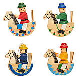 Ялинкові іграшки набір дерев'яні фігурки, 4 шт, 12х12 см, різнокольоровий, дерево, Набір новорічних іграшок (060726), фото 2