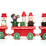 Ялинкова іграшка Дерев'яна фігурка паровозик, 26х8 см, червоний, дерево (060320), фото 5