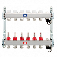 Колектор (гребінка) ITAP, з витратомірами, R 1x6 укомплектований пристроєм для видалення повітря і дренажем