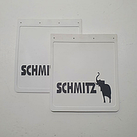 Брызговик на заднее односкатное колесо с объёмным рисунком "SCHMITZ" Белый (400X450) комплект 2 шт