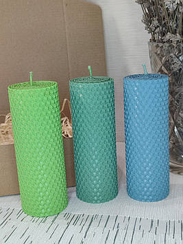 Набір декоративних натуральних свічок із вощини №7, 3шт./набір