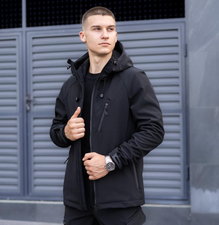 Непромокальна куртка чоловіча весняна, спортивна молодіжна куртка softshell чоловічі весна, фото 1