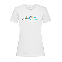 Белая женская футболка С надписью Limited edition (20-1-43-білий)