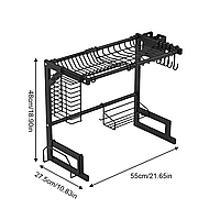 Полка для сушки и хранения посуды над раковиной, Органайзер на мойку, сушка для посуды