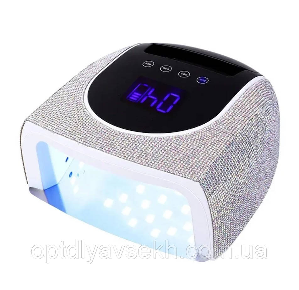 Бездротова лампа S30k на 96 Вт. (зі стразами) на акумуляторі 19200mAh професійна для манікюру, фото 1