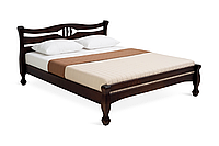 Деревянная двуспальная кровать АДАМ в стиле Прованс из массива сосны, Орех темный, 180х190