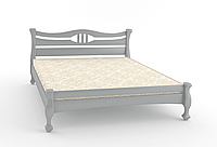 Деревянная двуспальная кровать АДАМ в стиле Прованс из массива сосны, Серый, 160х200