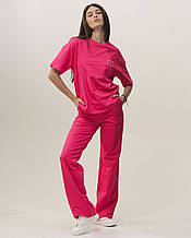 Костюм жіночий RAW 36378 S рожевий (штани, футболка)