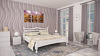 Деревянная двуспальная кровать АДАМ в стиле Прованс из массива сосны, Белый, 180х200
