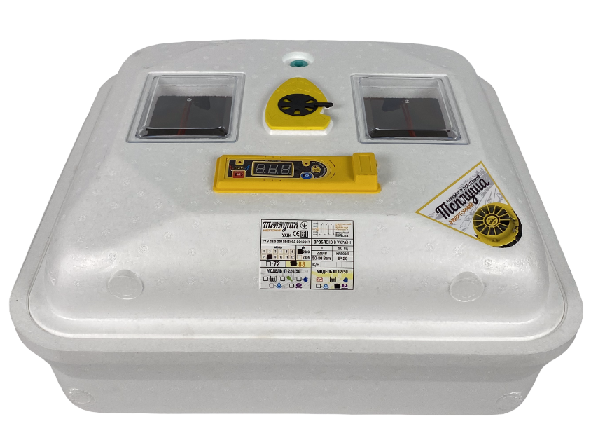 Інкубатор механічний Теплуша 88 ТМВ12 (220/12В) Теновий з вологоміром