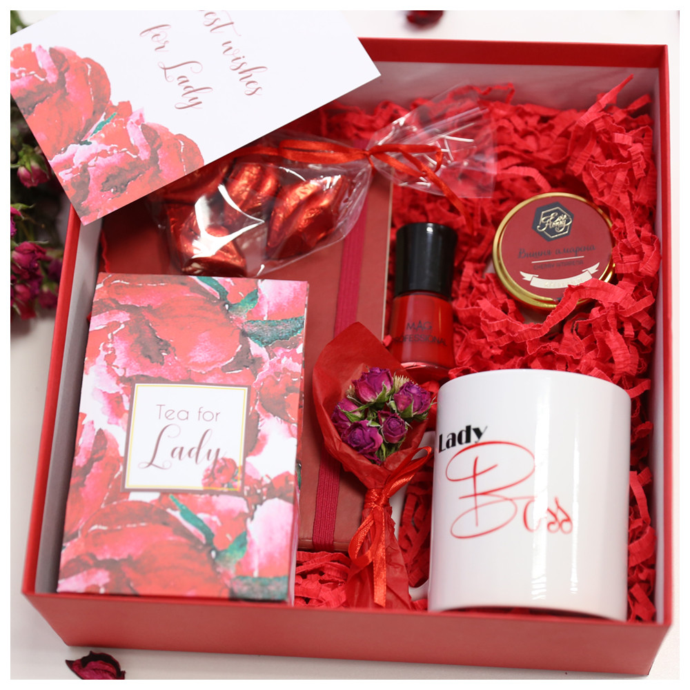 Корпоративний подарунок до 8 Березня - набір "Lady in red", фото 1
