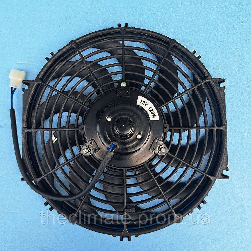 Вентилятор конденсатора 12" (дюймів) втягуючий 12v (120Wt)