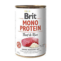 ПАК.Консервы для собак с говядиной и рисом Brit Mono Protein Beef & Rice 6шт по 400 г