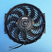 Вентилятор конденсатора 12" (дюймів) реверсивний (штовхаючий/втягуючий) 12v, (80Wt) загнута лопать