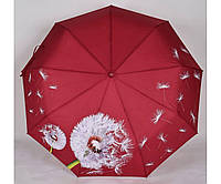 Зонт женский полуавтоматический три сложения 9 спиць красный