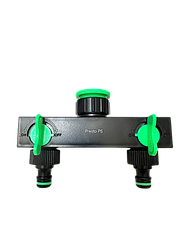 Кран шаровий Presto-PS на 2 виходи з внутрішнім різьбленням 3/4-1 дюйм (4080)