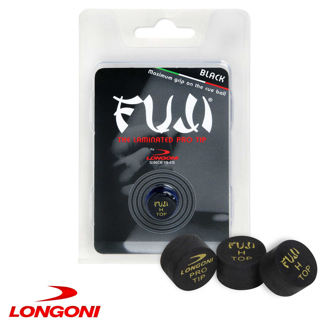 Наклейка для кия Longoni Fuji Black 13мм Hard 1шт