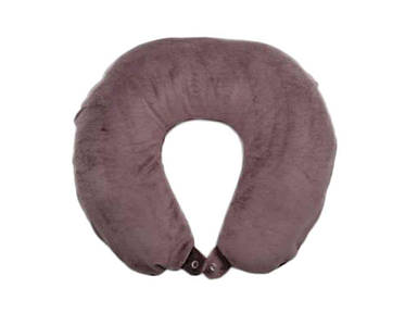 Подушка (Рогалик) для подорожей МалаЧохол 30*31см тканина Спорт Велюр Мокко ТМ Мяко FG