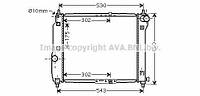 Радиатор охлаждения двигателя, арт.:DWA2066, Пр-во: AVA
