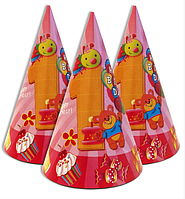 Ковпачки святкові паперові один рік рожеві набір для дівчинки 5 шт