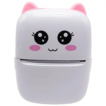 Портативний термопринтер Bambi Cat Mini printer Рожевий Лучшая цена